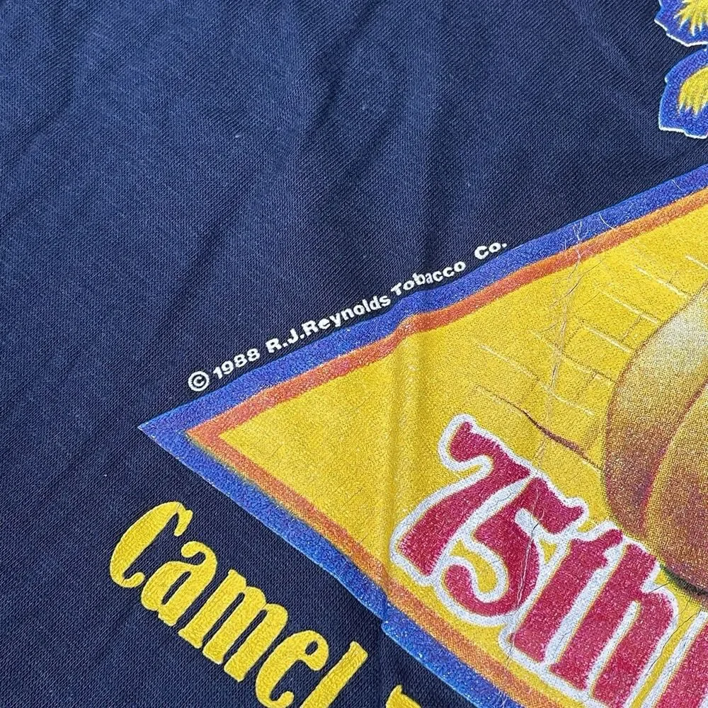 Vintage 1988 Camel Cigarettes 75th Birthday Graphic Tee Mens Large Single Stitch - Picture 4 of 16